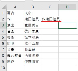 作と織田信長が結合された