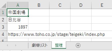 帝劇の情報が取り出せた